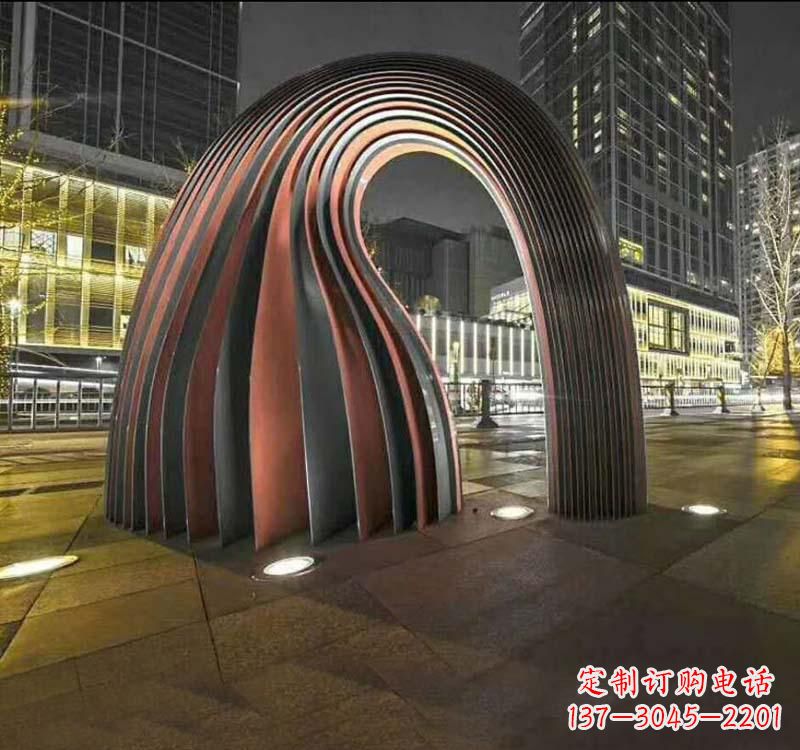 合肥不锈钢异形拱门雕塑精致古典风格