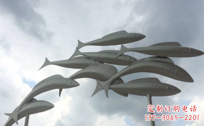 合肥不锈钢鱼群动物雕塑