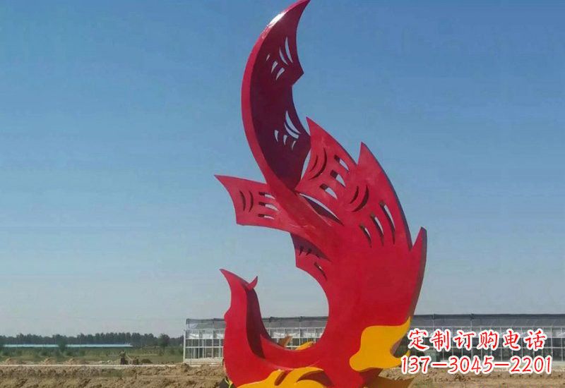 合肥凤凰雕塑传承不锈钢园林艺术