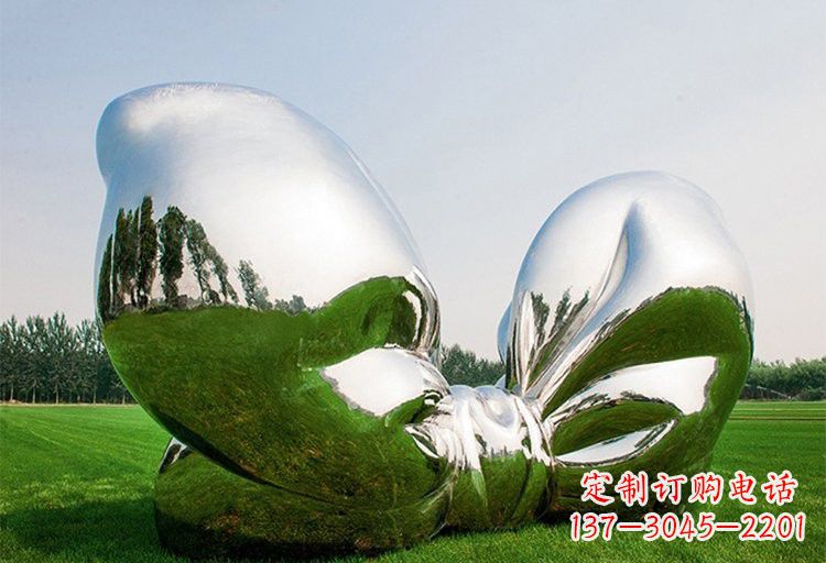 合肥艺术之美——不锈钢园林大型蝴蝶结雕塑
