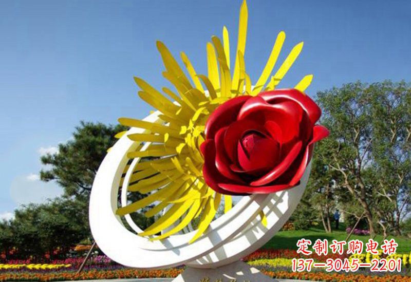 合肥不锈钢玫瑰花雕塑——给城市景观带来美丽