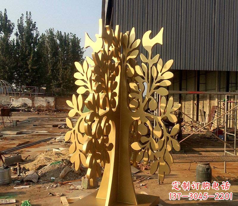合肥不锈钢树叶雕塑艺术的精美表现