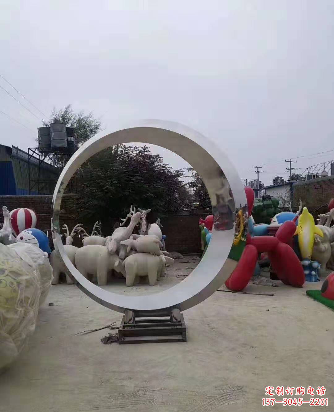 合肥不锈钢圆环雕塑,点缀环境美景