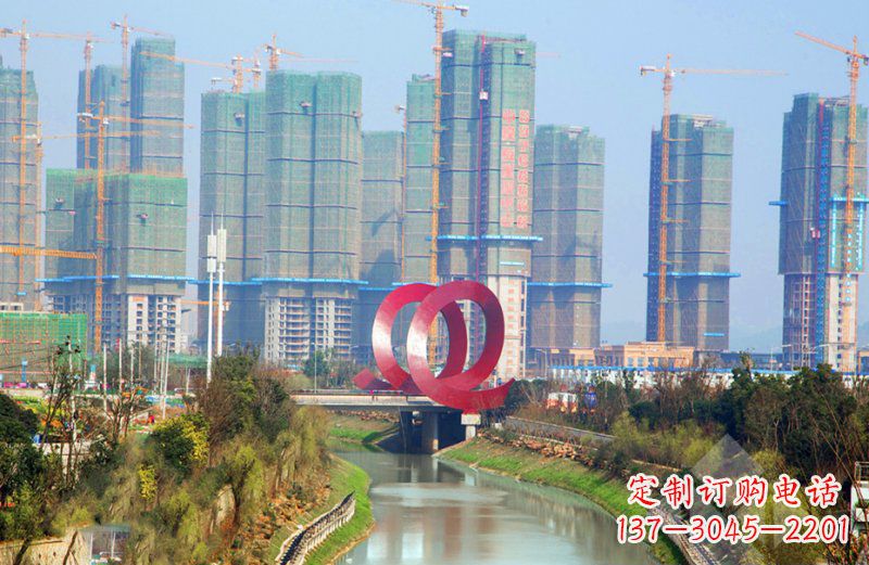 合肥精美不锈钢圆环雕塑
