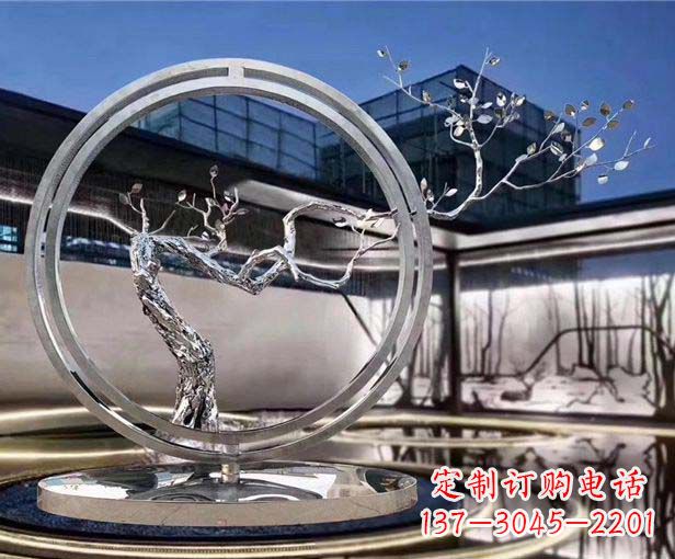 合肥不锈钢圆环景观雕塑1