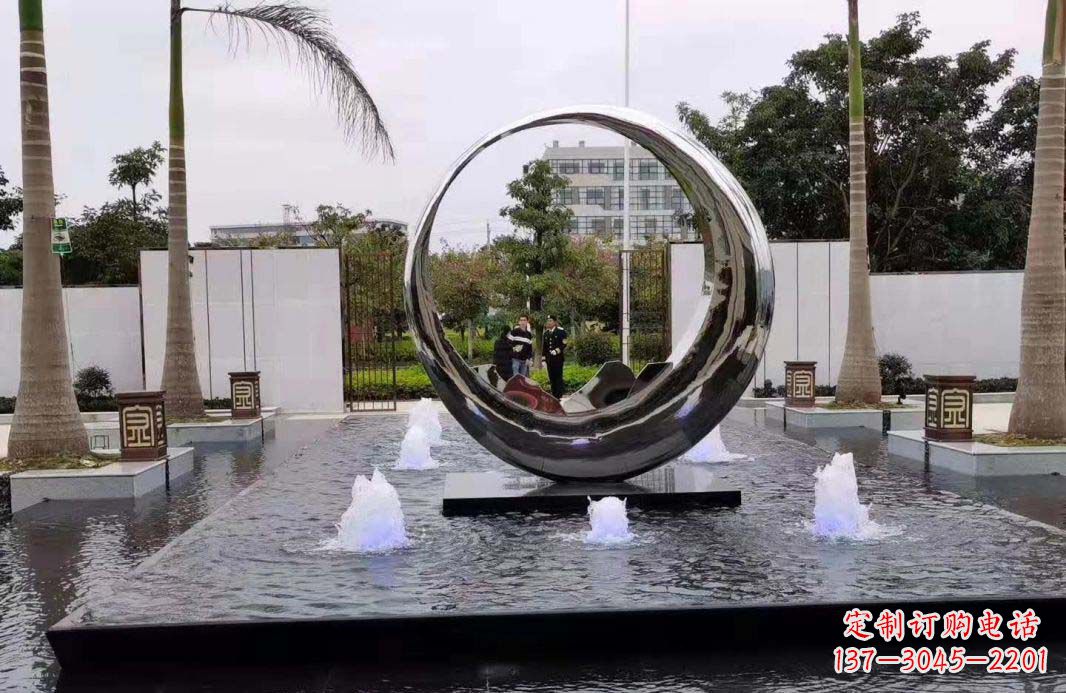 合肥圆环景观喷泉雕塑视觉与声音的完美结合