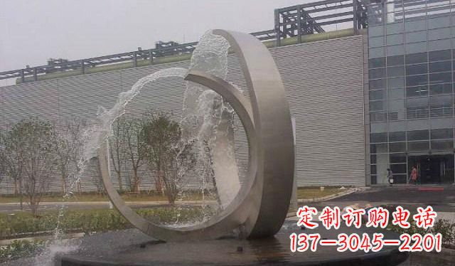 合肥不锈钢圆形喷泉雕塑美丽的艺术装置