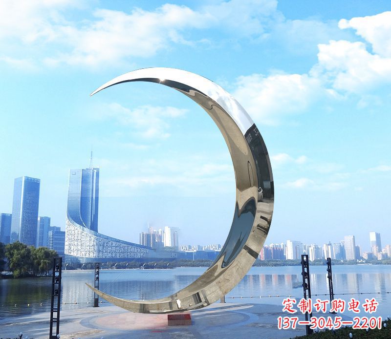 合肥不锈钢月亮雕塑象征着美丽的月亮