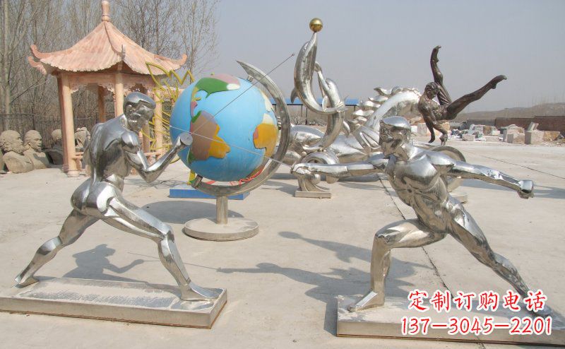 合肥勇敢者的身影——不锈钢运动员击剑雕塑