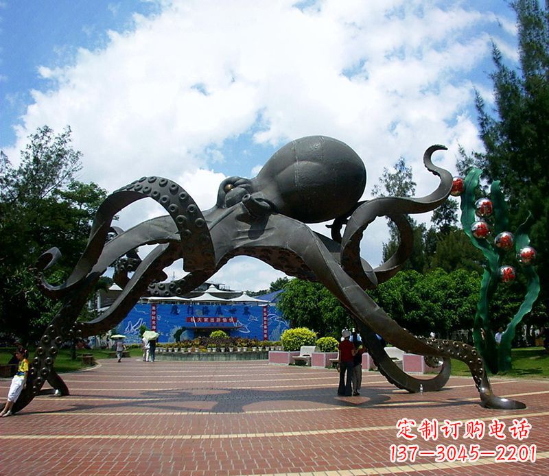 合肥不锈钢章鱼雕塑精美艺术品