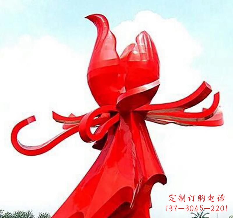 合肥不锈钢玫瑰雕塑,传递爱与和平