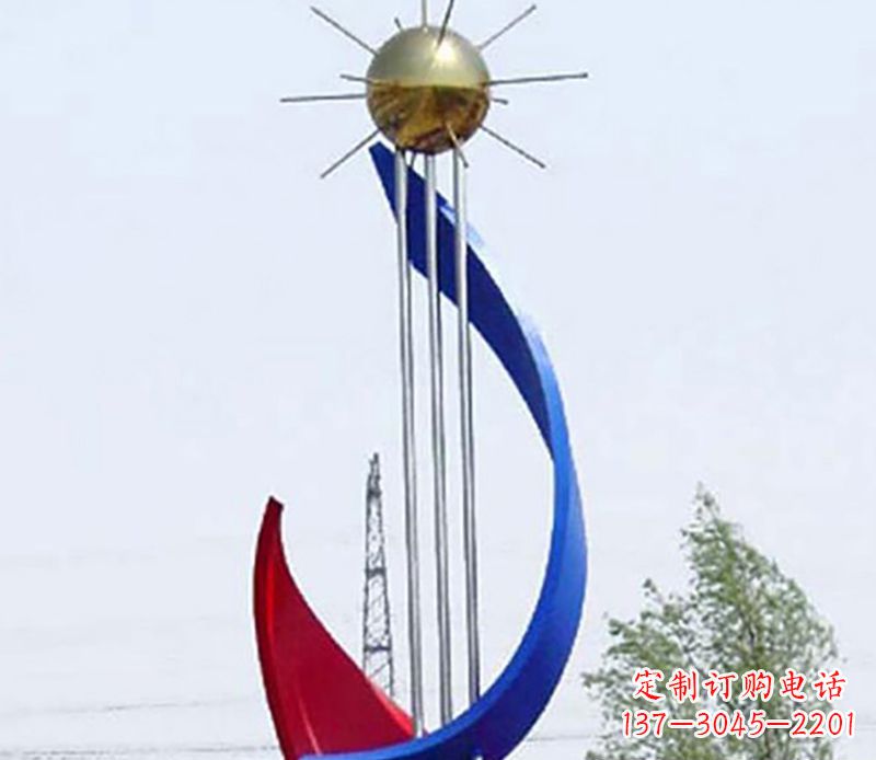 合肥流动的美——不锈钢飘带雕塑