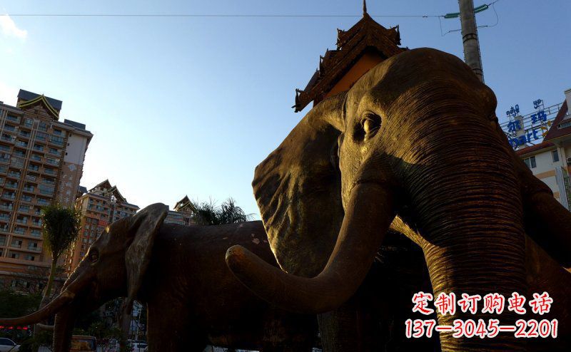 合肥步行街大象景观铜雕