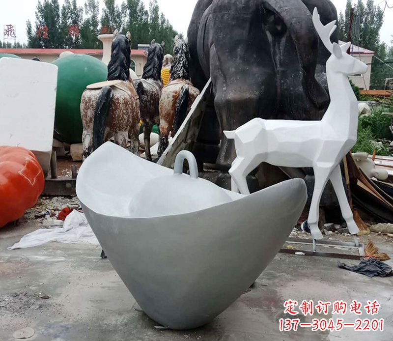 合肥财源滚滚不锈钢元宝雕塑