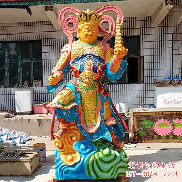 合肥彩绘托塔天王玻璃钢雕塑