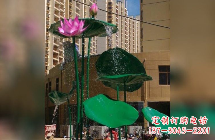 合肥彩色不锈钢荷花雕塑美丽而富有寓意