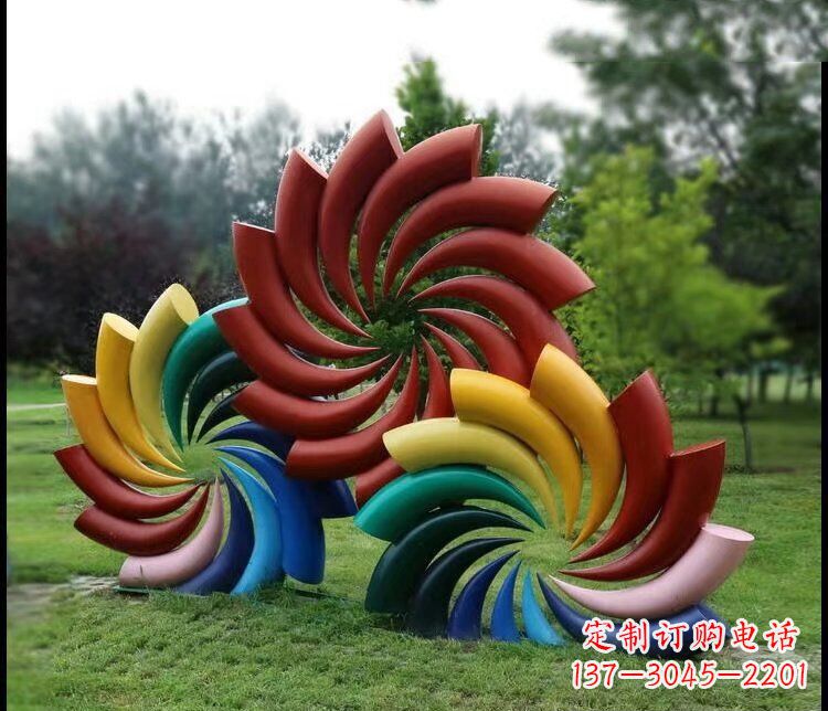 合肥彩色不锈钢风车雕塑