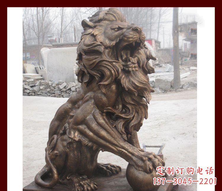 合肥传统工艺——踩球欧式狮子铜雕