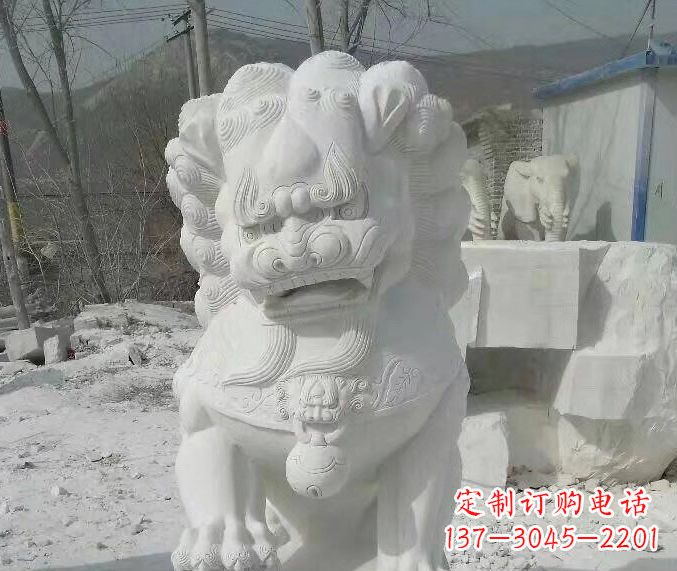 合肥狮子雕塑踩绣球石狮子寺庙的独特景观