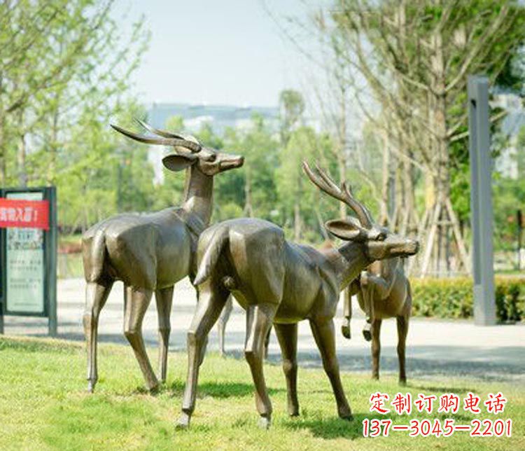 合肥藏羚羊公园羚羊铜雕