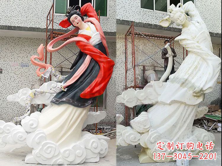 合肥神话中的嫦娥玻璃钢彩绘雕塑