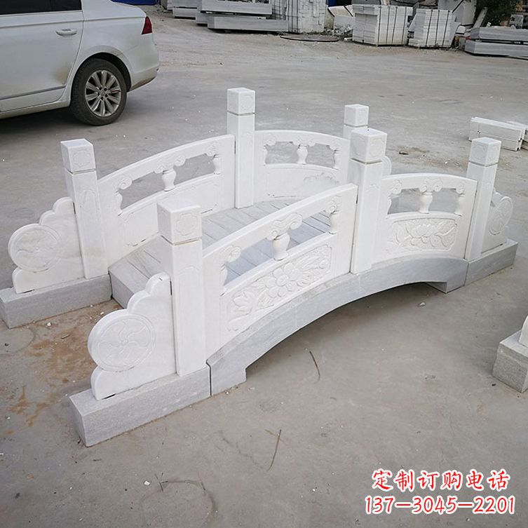 合肥厂家批发定制石雕石拱桥 栏杆栏板 汉白玉雕花护栏广场装饰摆件3900