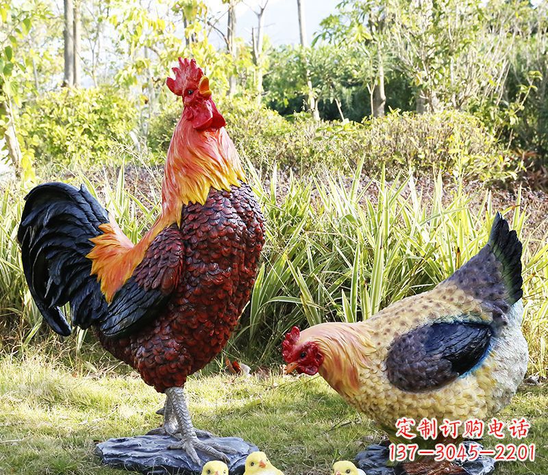 合肥公鸡雕塑完美的绿化环境装饰