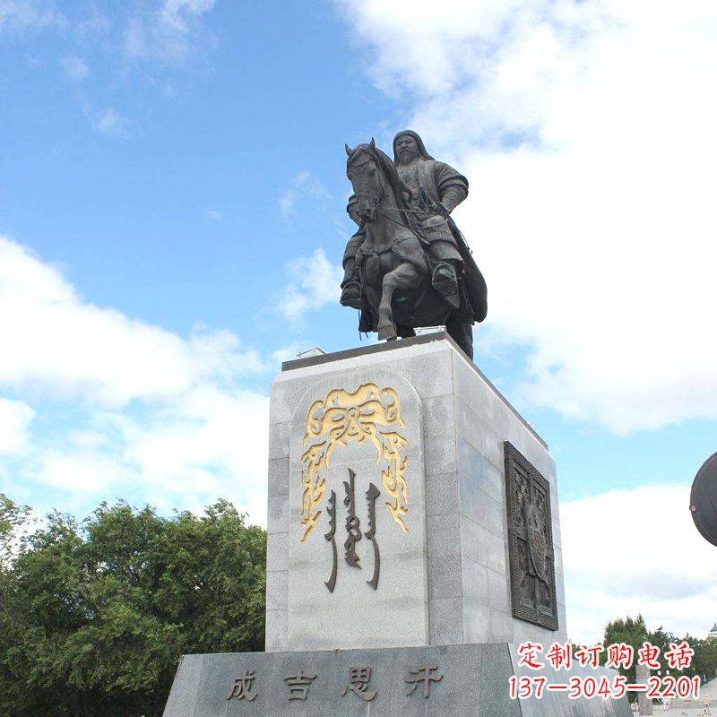 合肥成吉思汗象征英雄的铜雕塑