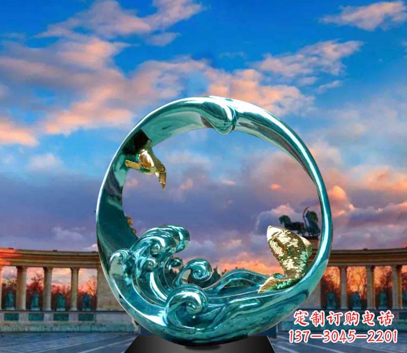 合肥城市之环不锈钢彩银雕塑