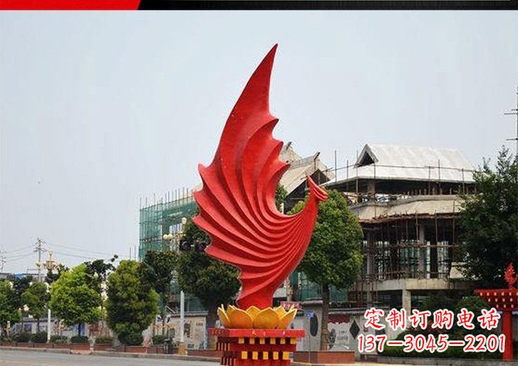 合肥城市的至高象征——不锈钢凤凰雕塑