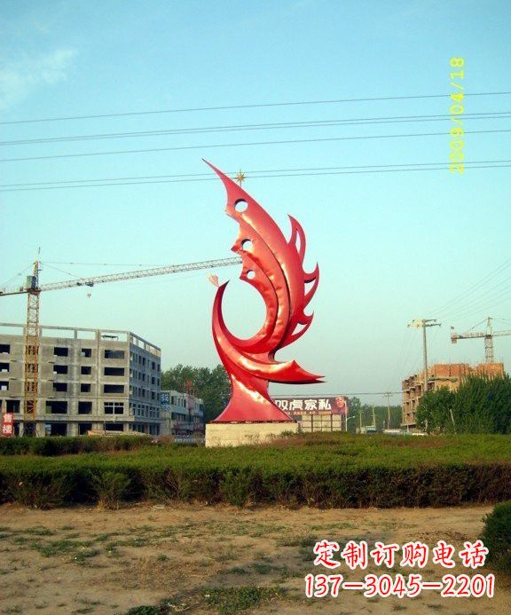 合肥不锈钢凤凰雕塑传承传统文化的艺术精品