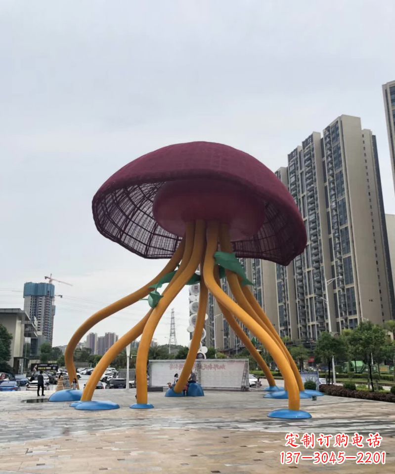 合肥城市点缀之美——不锈钢蘑菇雕塑