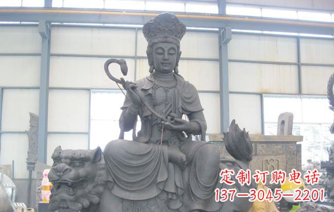 合肥文殊菩萨坐狮子雕塑