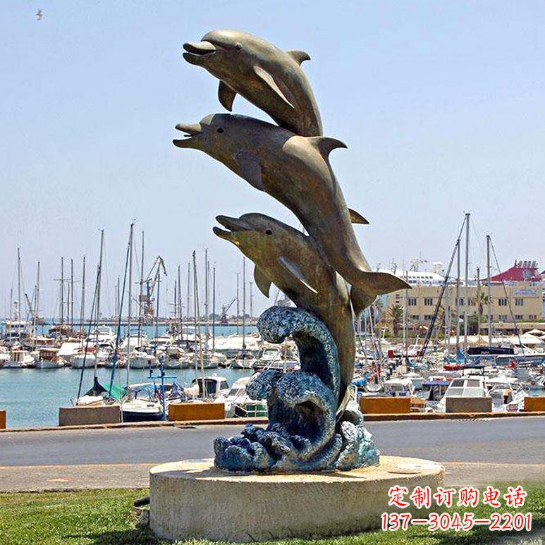 合肥海豚铜雕塑传承海洋文化