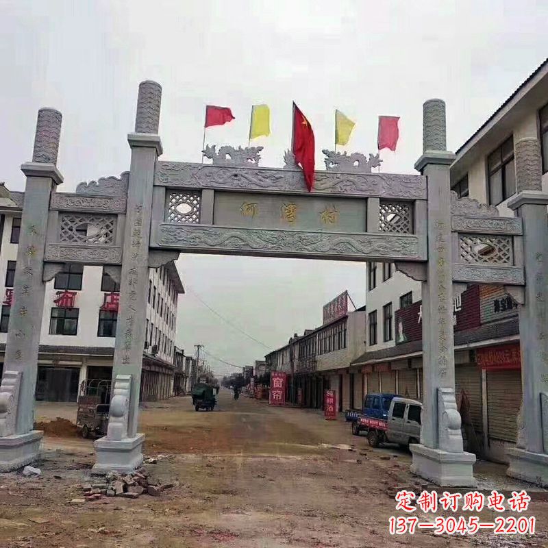合肥冲天式三门石雕牌坊传承中国古典文化精髓
