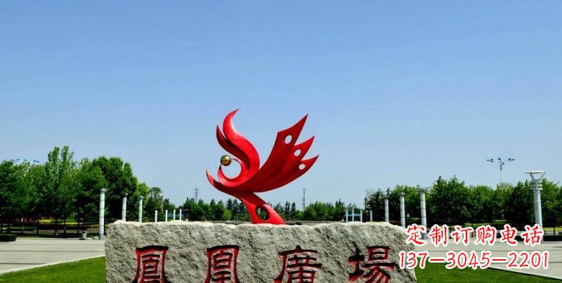 合肥不锈钢凤凰雕塑奔放优雅的艺术之作