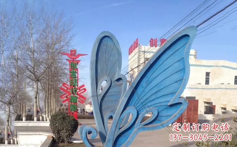 合肥抽象不锈钢蝴蝶雕塑把美丽永久定格