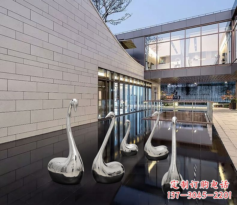 合肥质朴无华的不锈钢天鹅雕塑