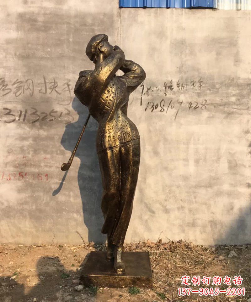 合肥抽象打高尔夫球人物铜雕 (2)