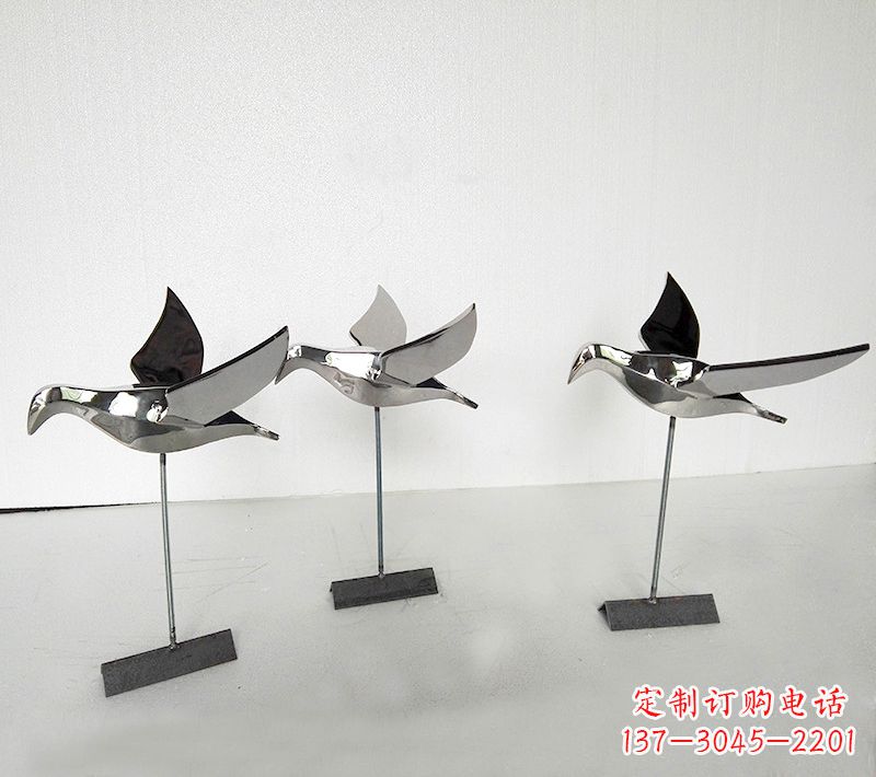 合肥优雅的鸽子雕塑——不锈钢插件公园的精美装饰