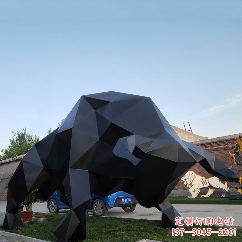 合肥抽象华尔街牛大型玻璃钢公园园林动物雕塑