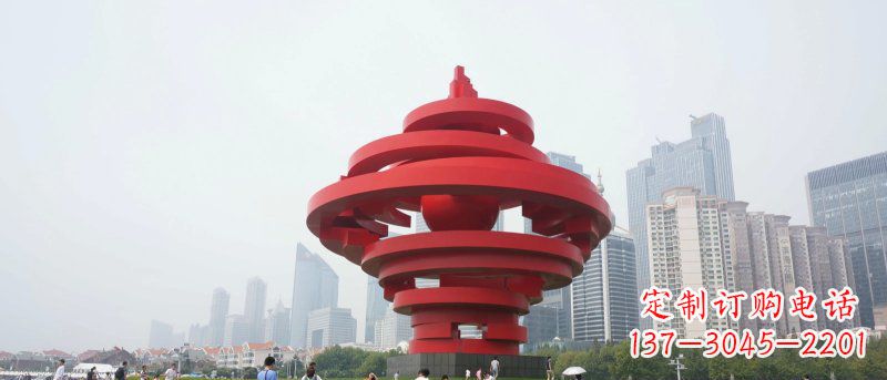 合肥抽象火炬不锈钢五月的风广场景观雕塑