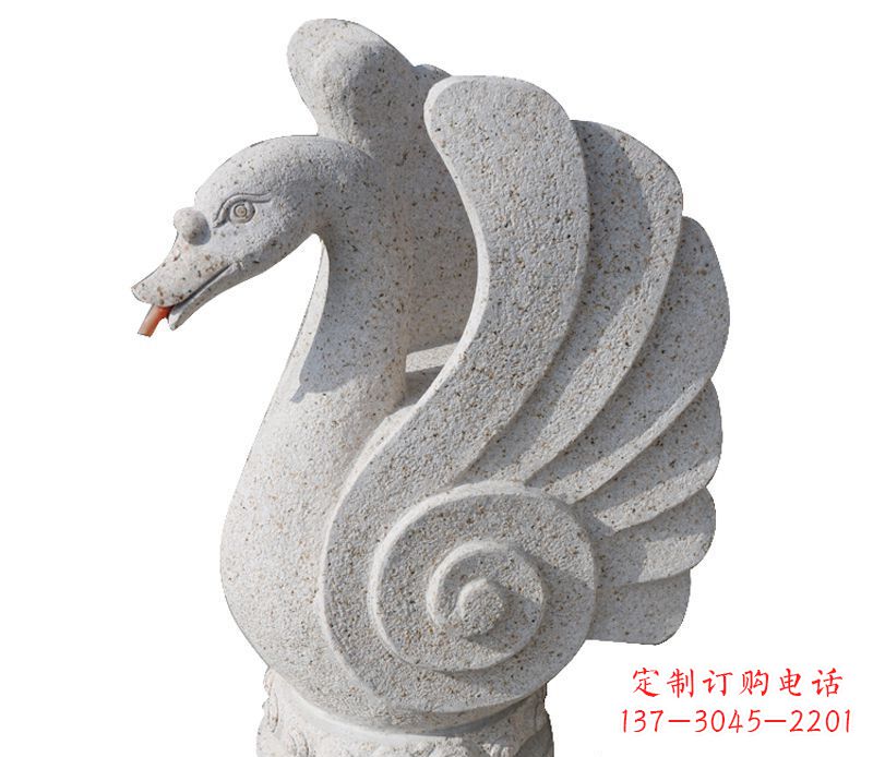 合肥抽象喷水天鹅石雕 (2)