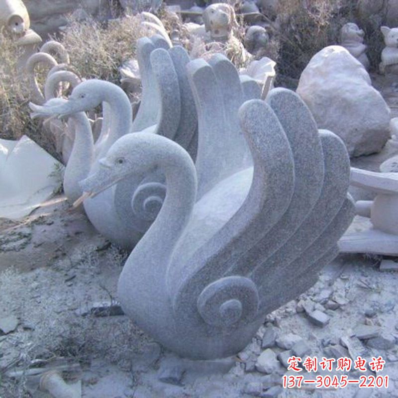 合肥抽象喷水天鹅石雕
