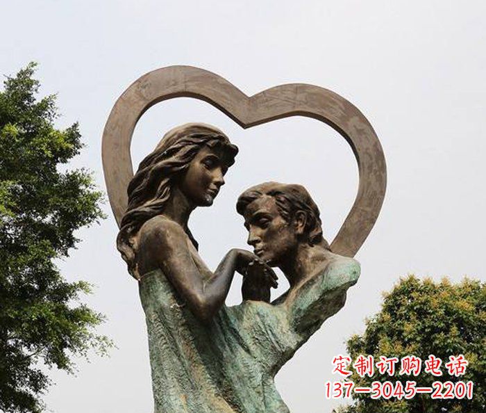 合肥抽象情侣心形铜雕