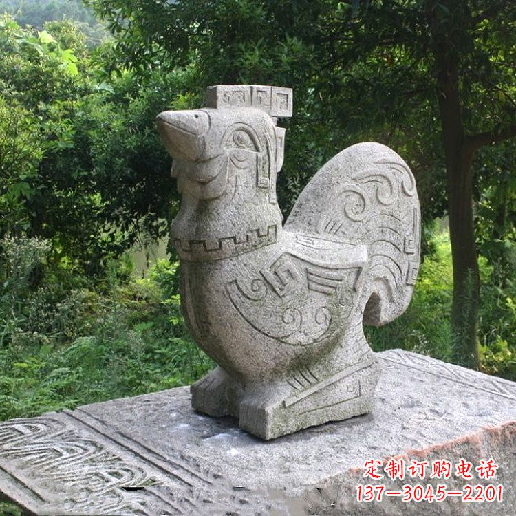 合肥抽象生肖酉鸡动物石雕塑