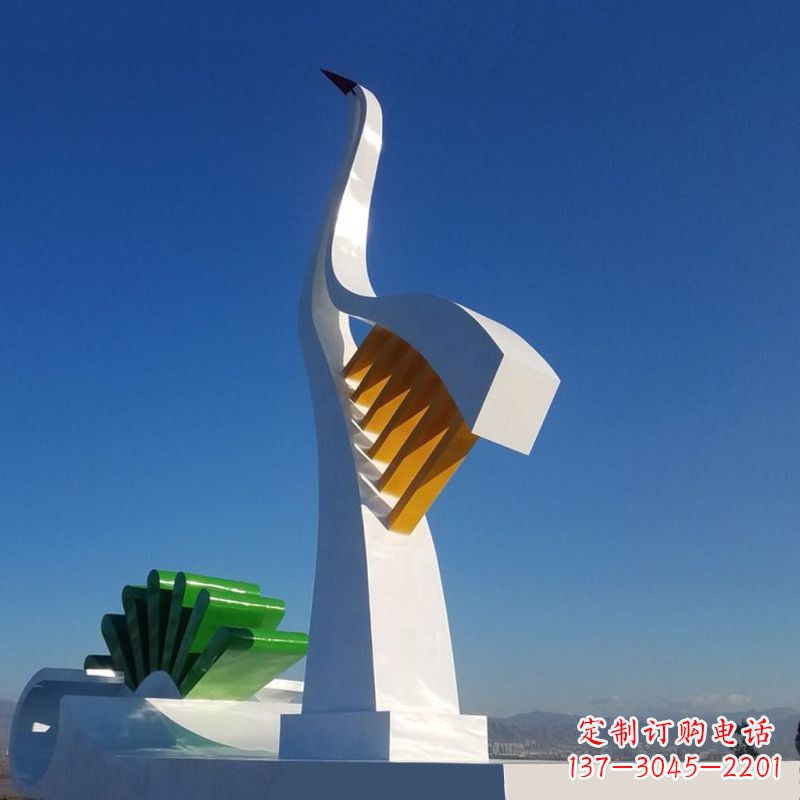 合肥抽象仙鹤不锈钢景观雕塑