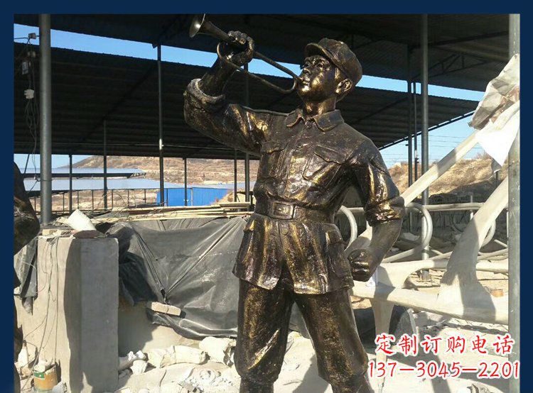 合肥冲锋号雕塑永远记住八路军