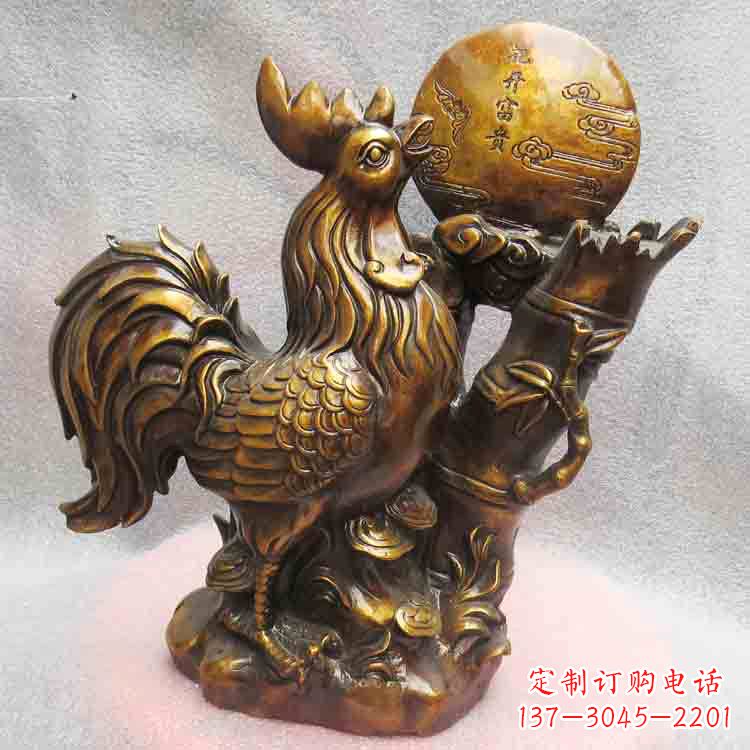 合肥纯铜公鸡雕塑引领生肖动物摆件新风尚