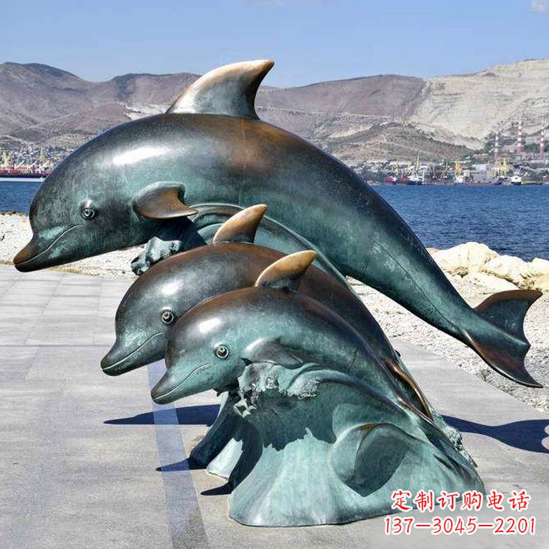 合肥海豚的优雅——纯铜海豚雕塑